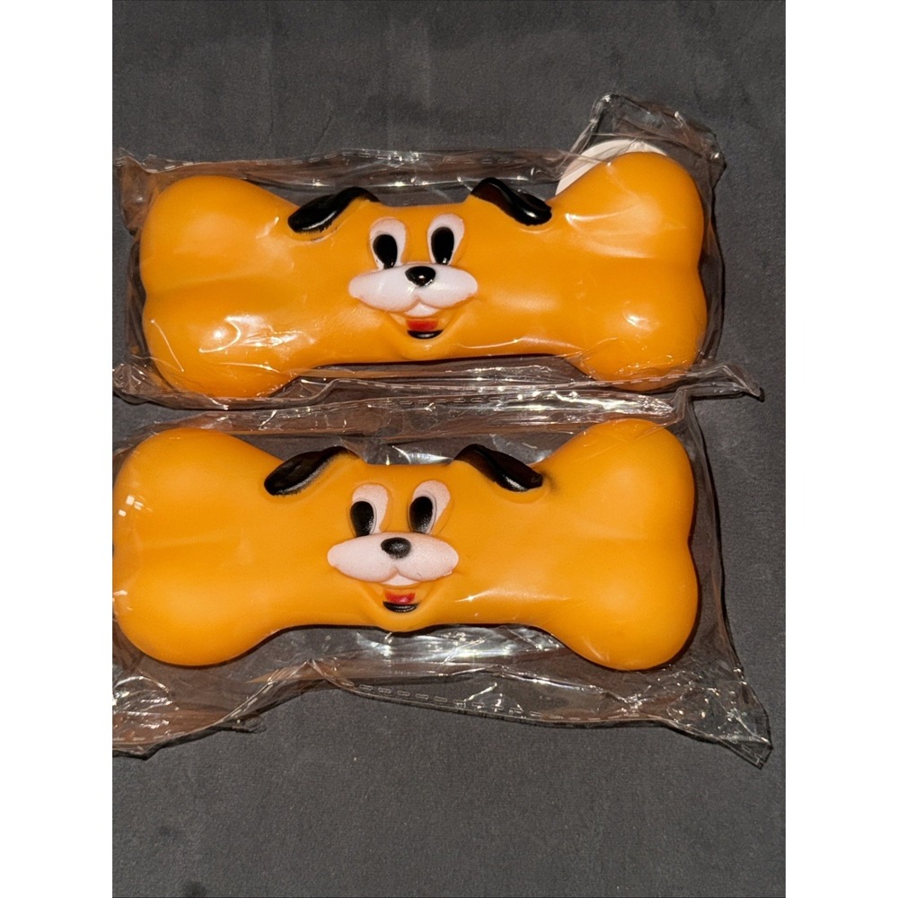 Pardon My Pet Squeeky Dog Face Toy 6" Plastic Pet Toy Multicolor  Lot Of 2